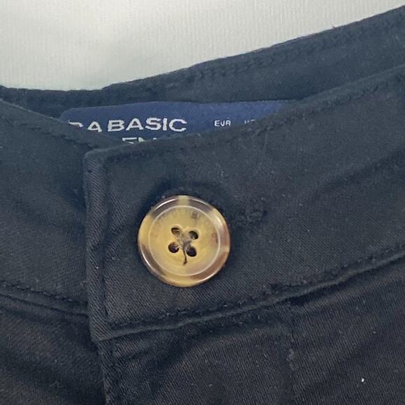 Zara Black Skinny Mid-Rise Chino Trousers Pants NWOT - Picture 5 of 13